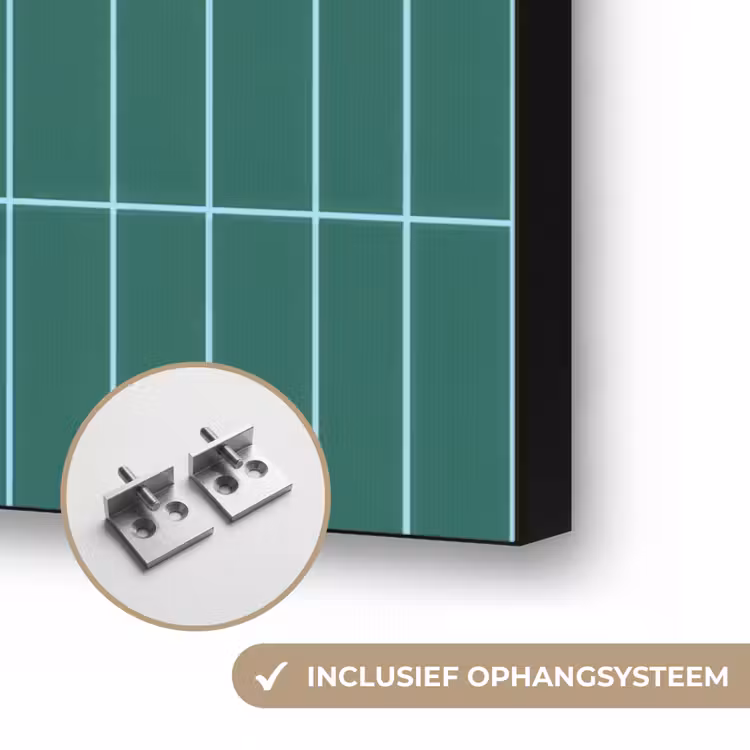 Patroon - Tegel - Saliegroen Textielframe zwart klein 947 -USP_ophangsysteemNL