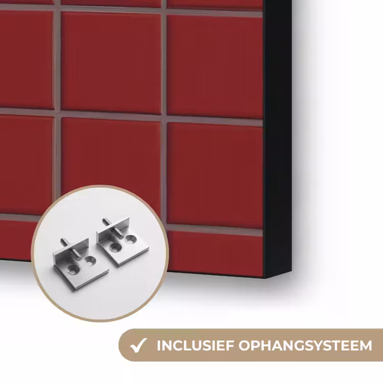 Patroon - Tegels - Burgundy Textielframe zwart klein 947 -USP_ophangsysteemNL