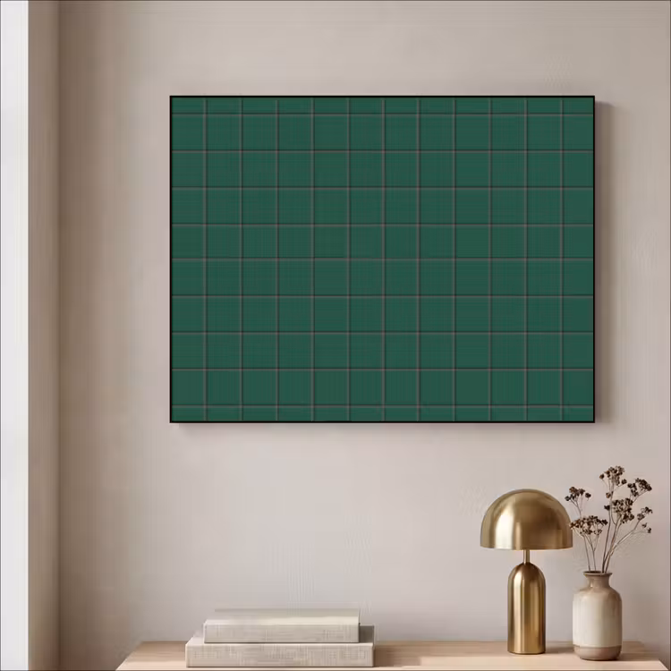 Patroon - Tegels - Dennen - Groen Textielframe zwart klein 947 -sfeer2