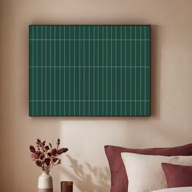Patroon - Tegels - Donkergroen Textielframe zwart klein 947 -sfeer1