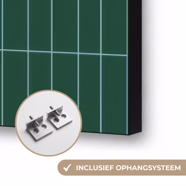 Patroon - Tegels - Donkergroen Textielframe zwart klein 947 -USP_ophangsysteemNL