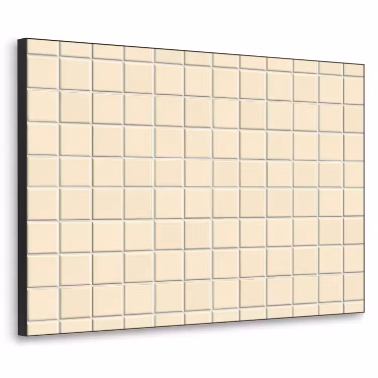 Patroon - Tegels - Gebroken - Wit Textielframe zwart klein 947 -3d