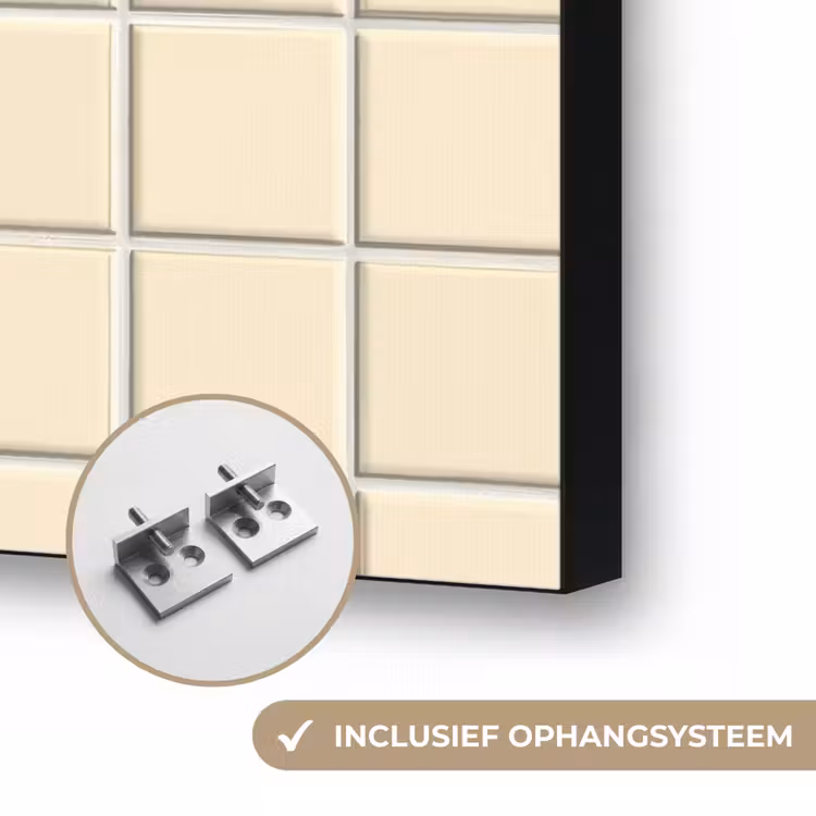 Patroon - Tegels - Gebroken - Wit Textielframe zwart klein 947 -USP_ophangsysteemNL