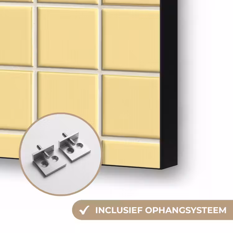 Patroon - Tegels - Geel Textielframe zwart klein 947 -USP_ophangsysteemNL