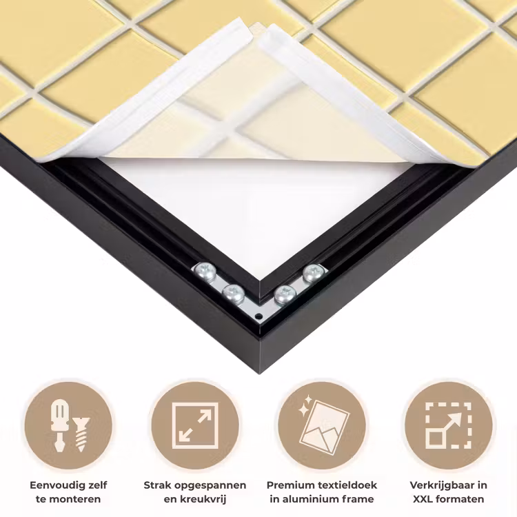 Patroon - Tegels - Geel Textielframe zwart klein 947 -USP_feed_closeupNL