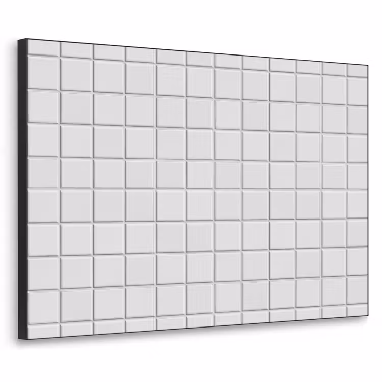 Patroon - Tegels - Grijs - Wit Textielframe zwart klein 947 -3d