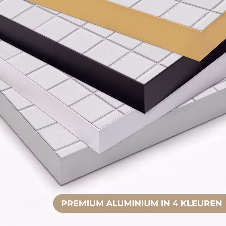 Patroon - Tegels - Grijs - Wit Textielframe zwart klein 947 -USP_kleurenNL