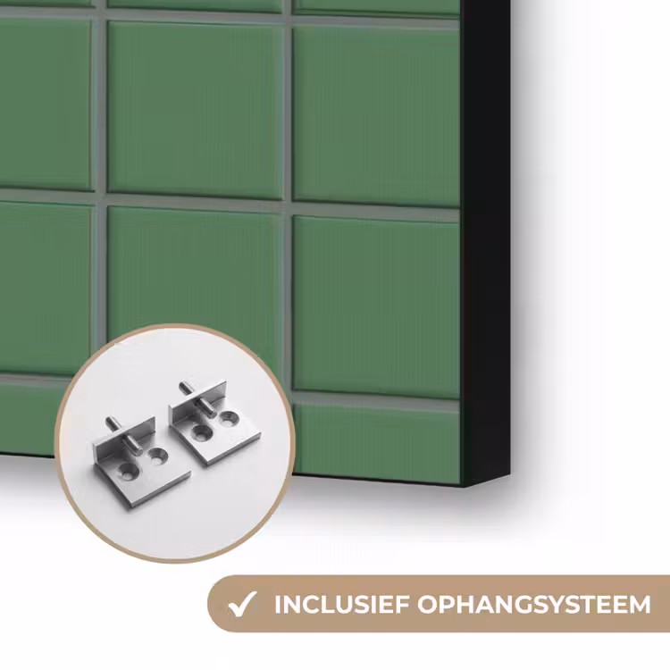 Patroon - Tegels - Groen Textielframe zwart klein 947 -USP_ophangsysteemNL