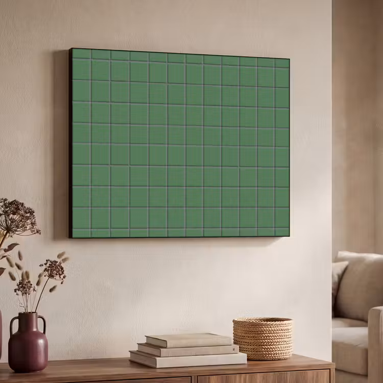 Patroon - Tegels - Groen Textielframe zwart klein 947 -sfeer3