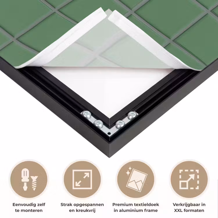 Patroon - Tegels - Groen Textielframe zwart klein 947 -USP_feed_closeupNL
