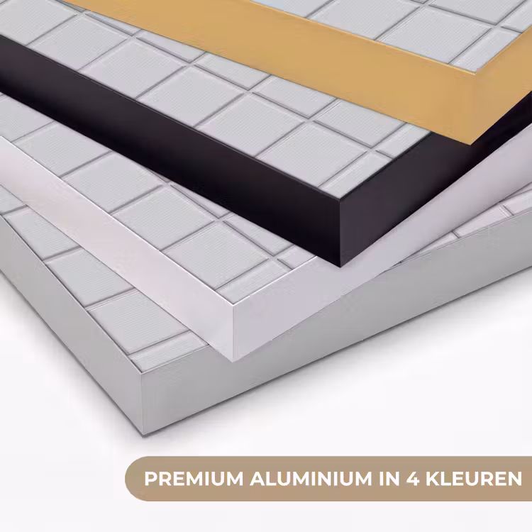 Patroon - Tegels - Licht - Grijs Textielframe zwart klein 947 -USP_kleurenNL