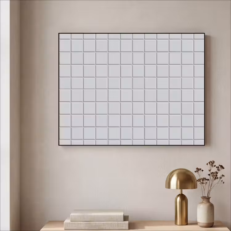 Patroon - Tegels - Licht - Grijs Textielframe zwart klein 947 -sfeer2