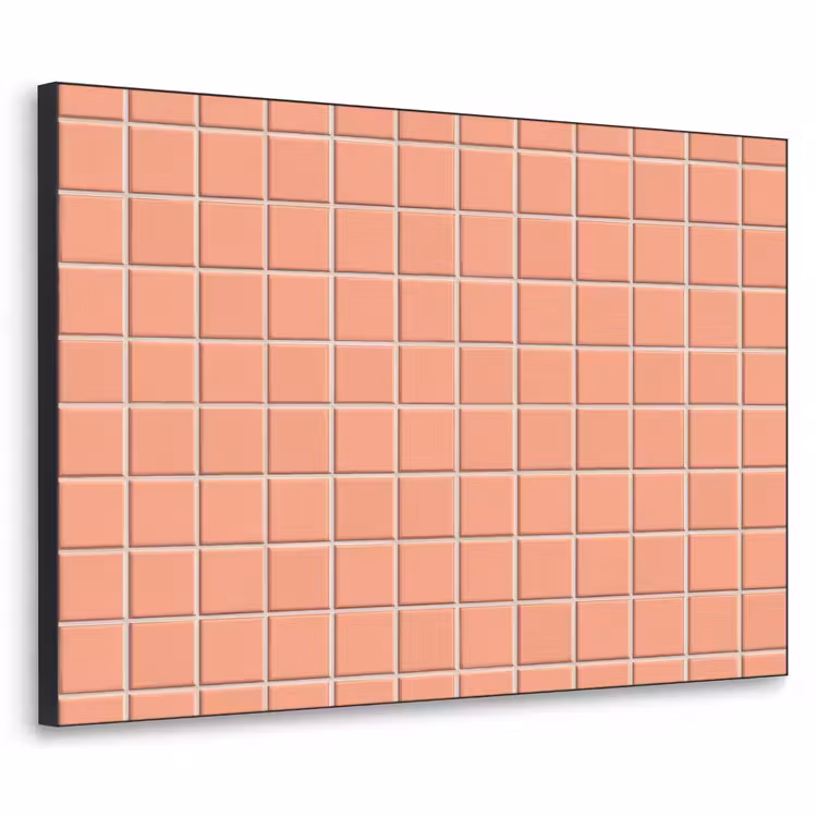 Patroon - Tegels - Perzik Textielframe zwart klein 947 -3d