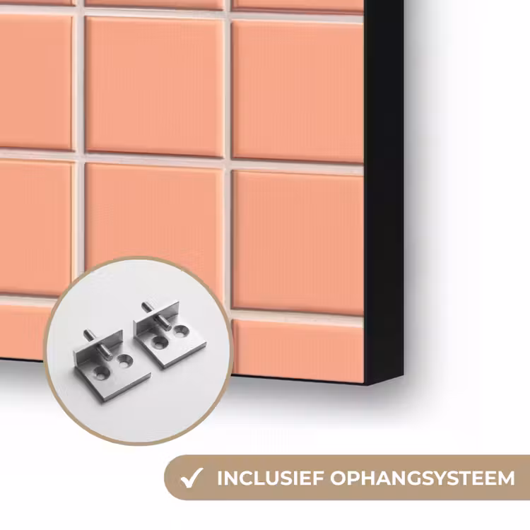 Patroon - Tegels - Perzik Textielframe zwart klein 947 -USP_ophangsysteemNL