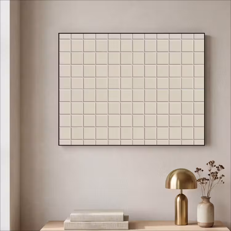 Patroon - Tegels - Taupe Textielframe zwart klein 947 -sfeer2