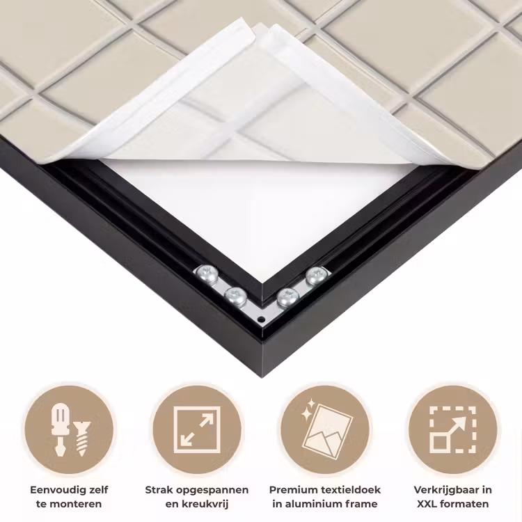 Patroon - Tegels - Taupe Textielframe zwart klein 947 -USP_feed_closeupNL