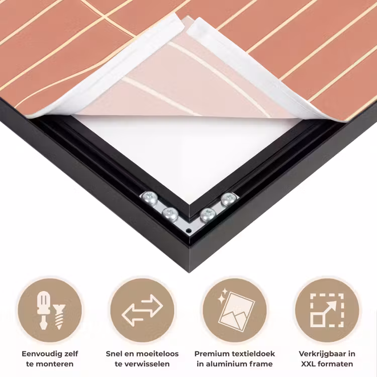 Patroon - Tegels - Terracotta Textielframe zwart klein 947 -USP_closeupNL