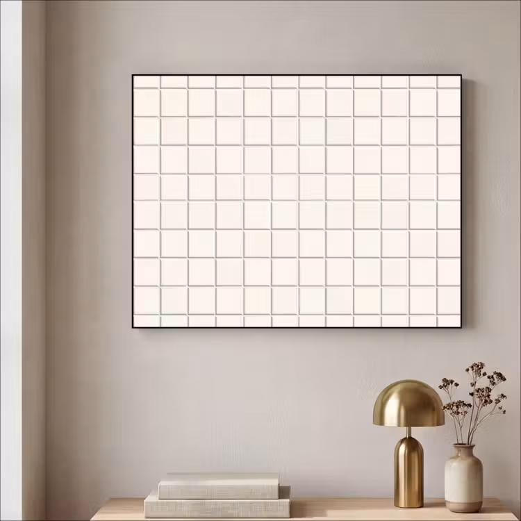 Patroon - Tegels - Wit Textielframe zwart klein 947 -sfeer2