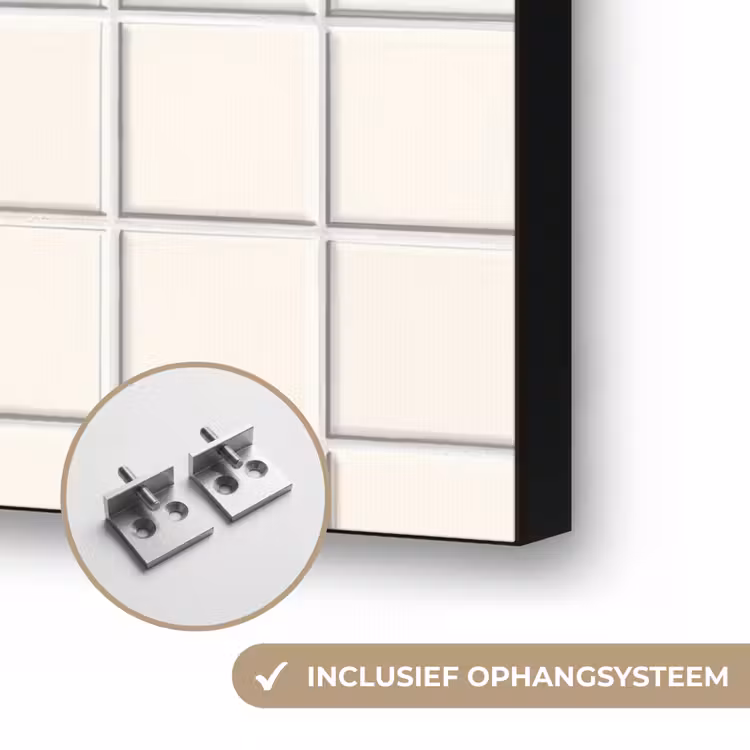 Patroon - Tegels - Wit Textielframe zwart klein 947 -USP_ophangsysteemNL