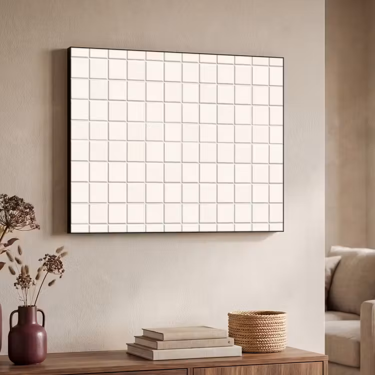 Patroon - Tegels - Wit Textielframe zwart klein 947 -sfeer3