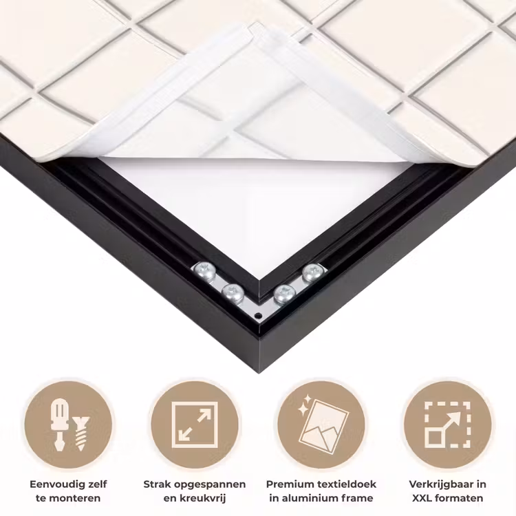 Patroon - Tegels - Wit Textielframe zwart klein 947 -USP_feed_closeupNL