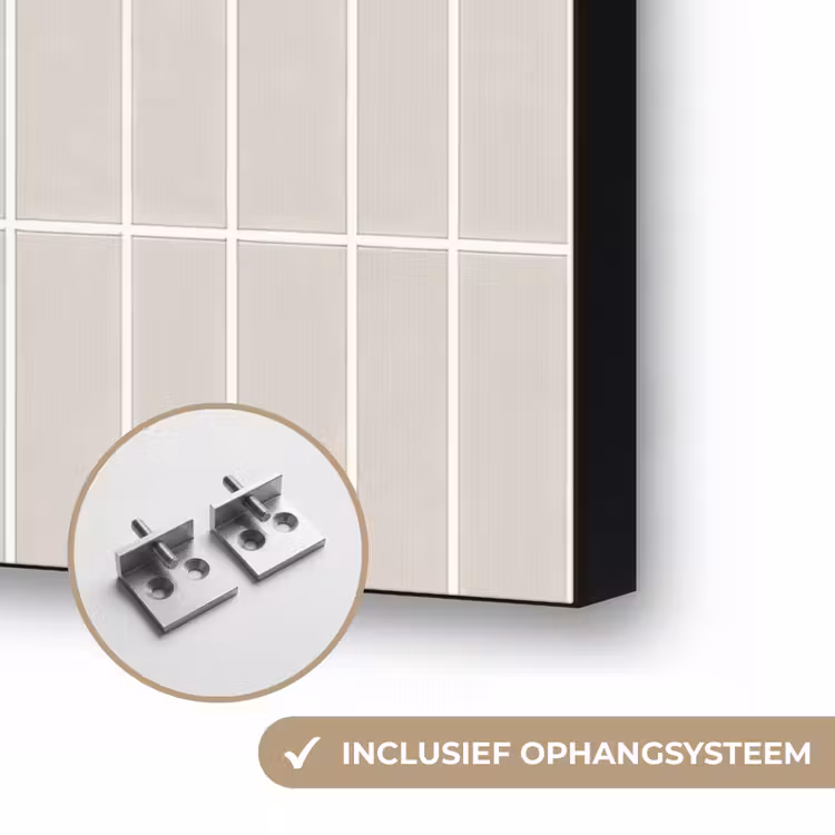 Patroon - Tegels - Zand Textielframe zwart klein 947 -USP_ophangsysteemNL