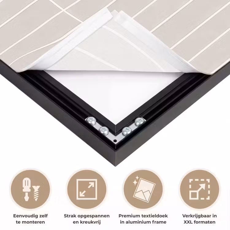 Patroon - Tegels - Zand Textielframe zwart klein 947 -USP_feed_closeupNL