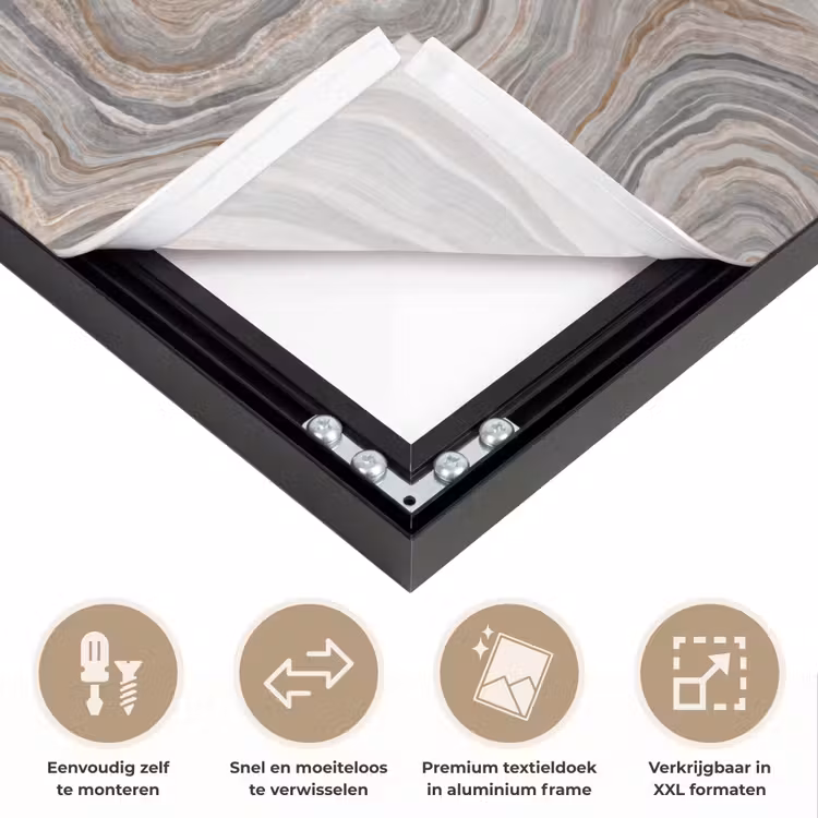 Patroon - Textuur - Grijs Textielframe zwart klein 947 -USP_closeupNL