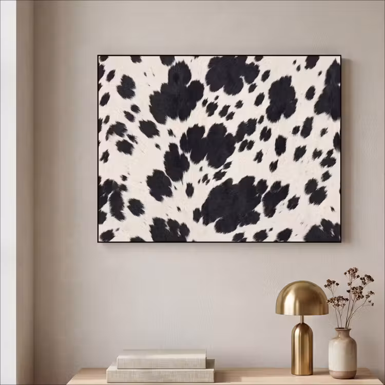 Patroon - Vacht - Zwart - Wit Textielframe zwart klein -sfeer2