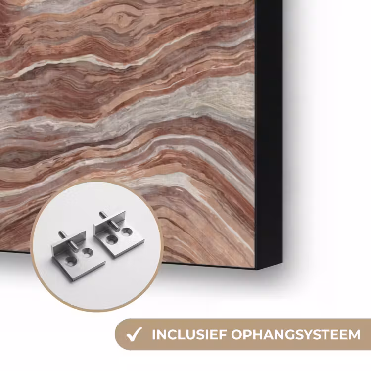 Patroon - Zandsteen - Travertijn Textielframe zwart klein 947 -USP_ophangsysteemNL