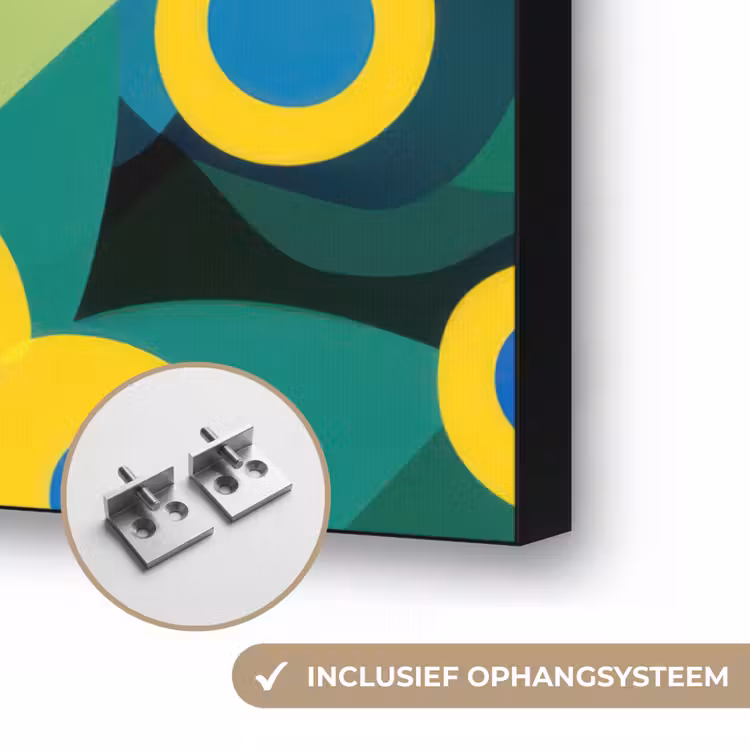 Pauw - Cirkels - Blauw Textielframe zwart klein -USP_ophangsysteemNL