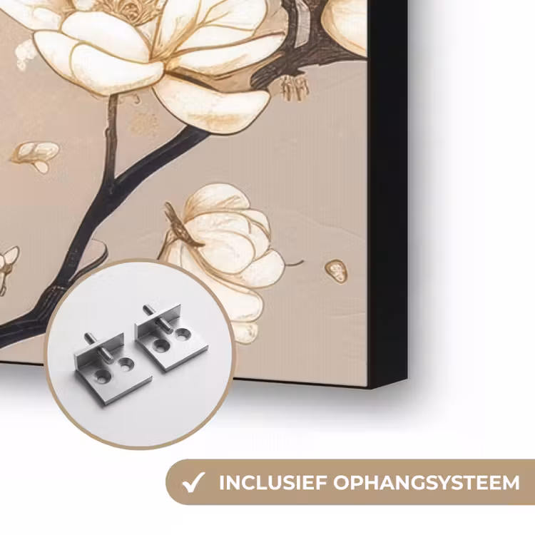 Pauw - Tak - Bloemen Textielframe zwart klein -USP_ophangsysteemNL