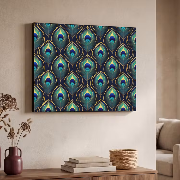 Pauw - Veren - Groen Textielframe zwart klein 947 -sfeer3
