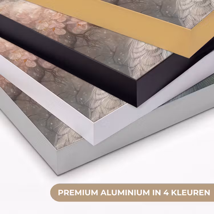 Pauw - Vogels - Bloemen - Boom - Botanisch Textielframe zwart klein -USP_kleurenNL