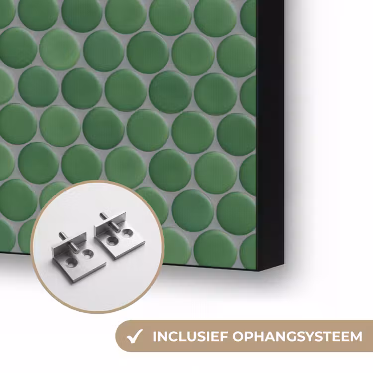 Penny - Mozaïek - Bosgroen - Green Textielframe zwart klein 947 -USP_ophangsysteemNL