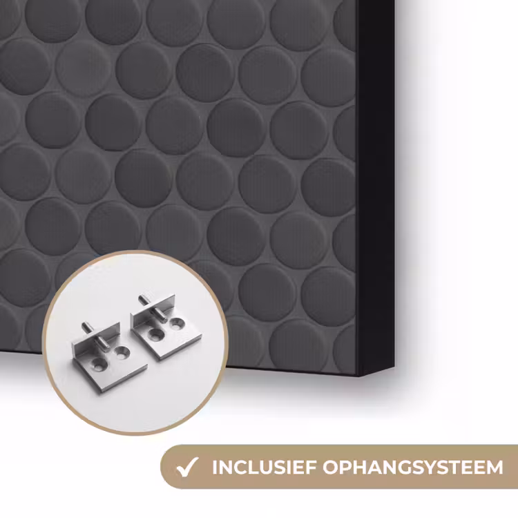 Penny - Mozaïek - Donkergrijs Textielframe zwart klein 947 -USP_ophangsysteemNL