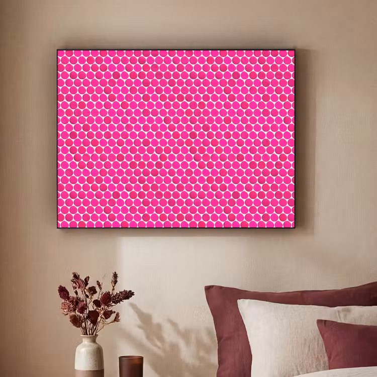 Penny - Mozaïek - Felroze Textielframe zwart klein 947 -sfeer1