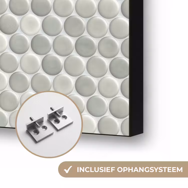 Penny - Mozaïek - Lichtgrijs Textielframe zwart klein 947 -USP_ophangsysteemNL