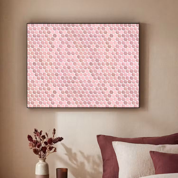Penny - Mozaïek - Lichtroze Textielframe zwart klein 947 -sfeer1