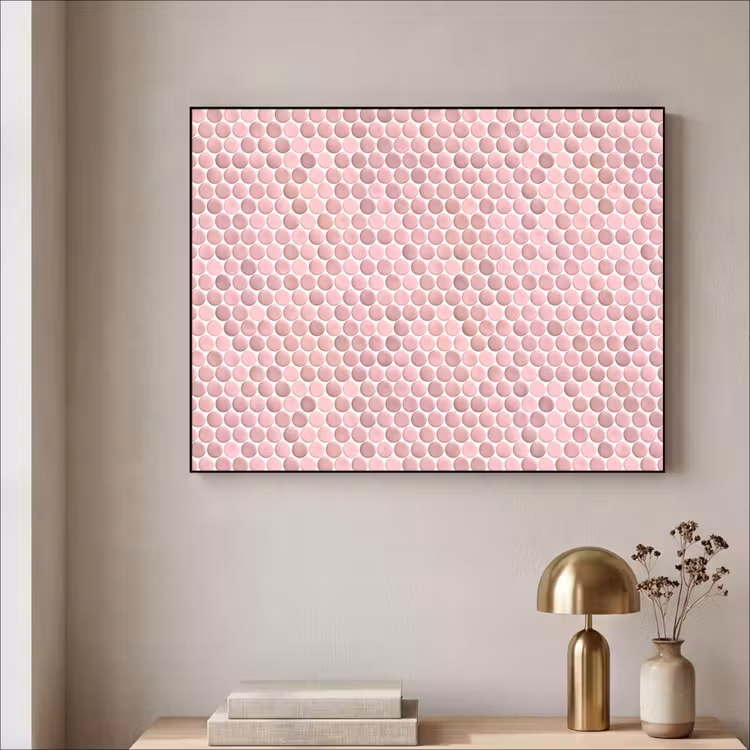 Penny - Mozaïek - Lichtroze Textielframe zwart klein 947 -sfeer2