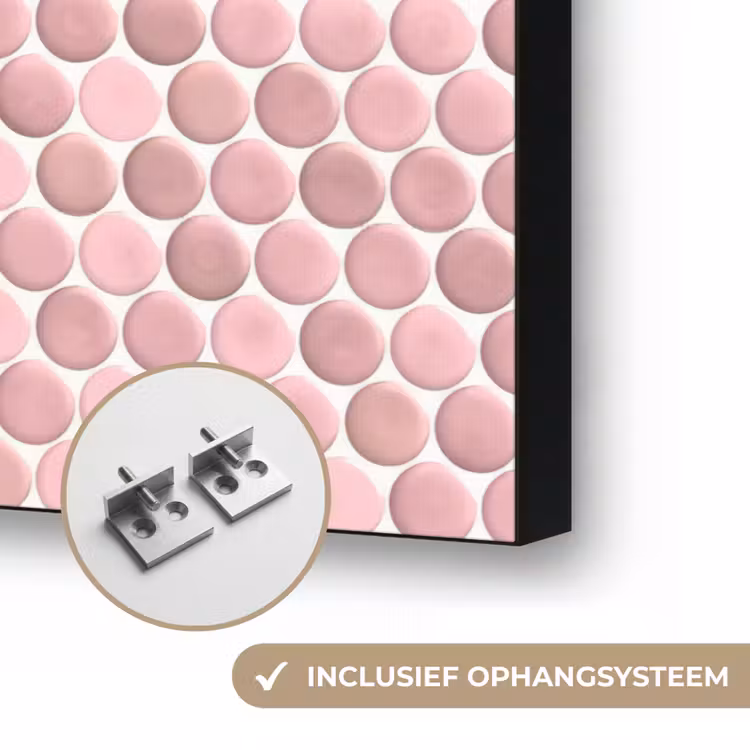 Penny - Mozaïek - Lichtroze Textielframe zwart klein 947 -USP_ophangsysteemNL