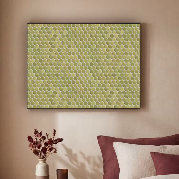 Penny - Mozaïek - Olijfgroen Textielframe zwart klein 947 -sfeer1