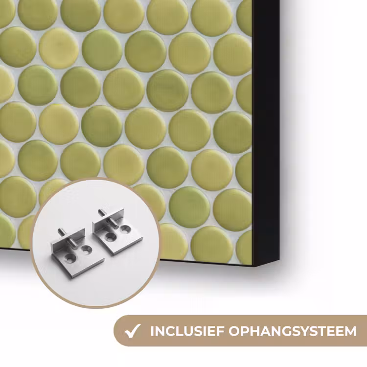 Penny - Mozaïek - Olijfgroen Textielframe zwart klein 947 -USP_ophangsysteemNL