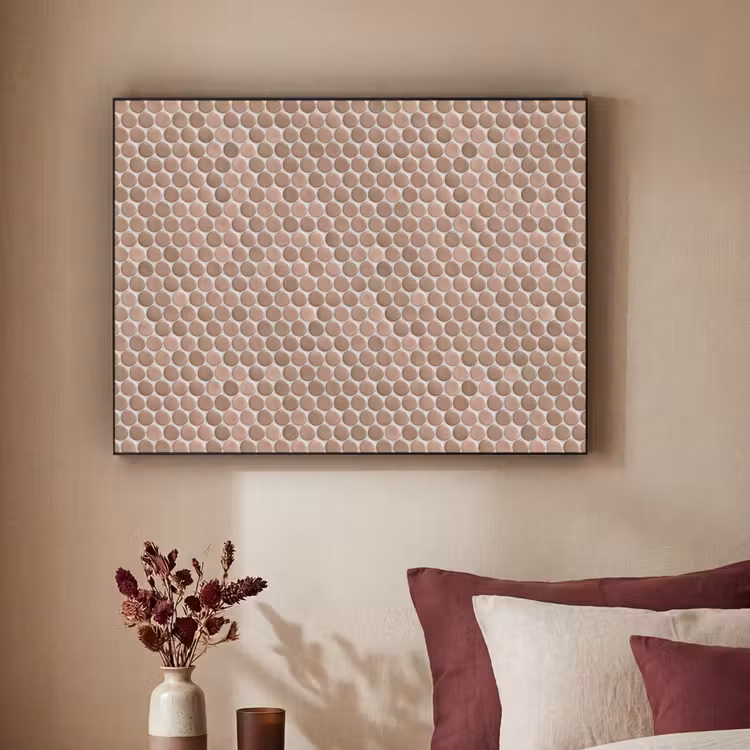 Penny - Mozaïek - Oudroze - Terracotta Textielframe zwart klein 947 -sfeer1