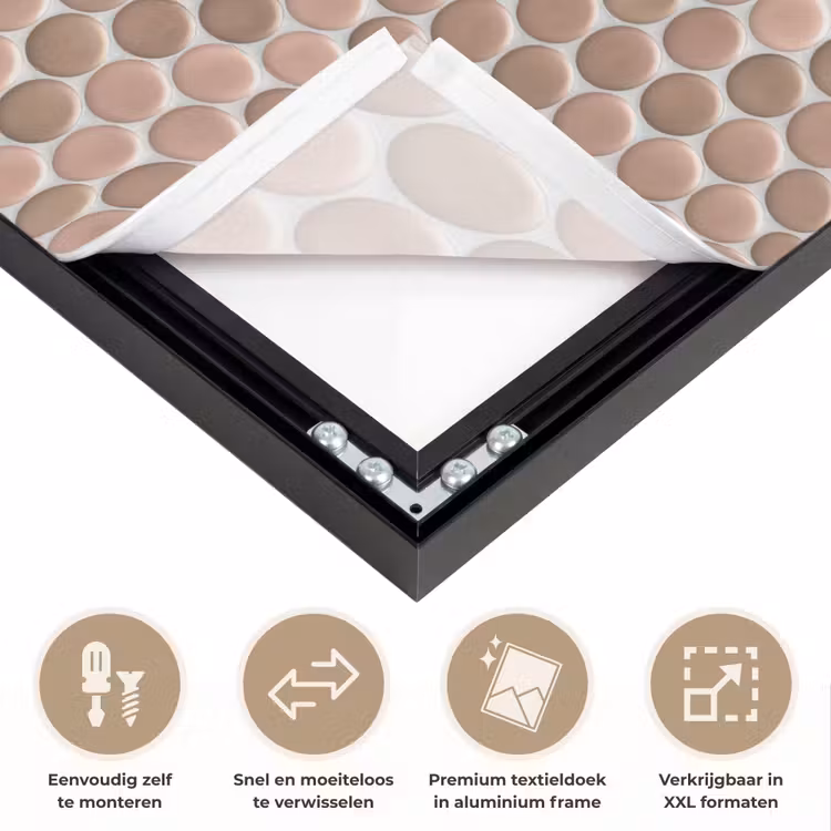 Penny - Mozaïek - Oudroze - Terracotta Textielframe zwart klein 947 -USP_closeupNL