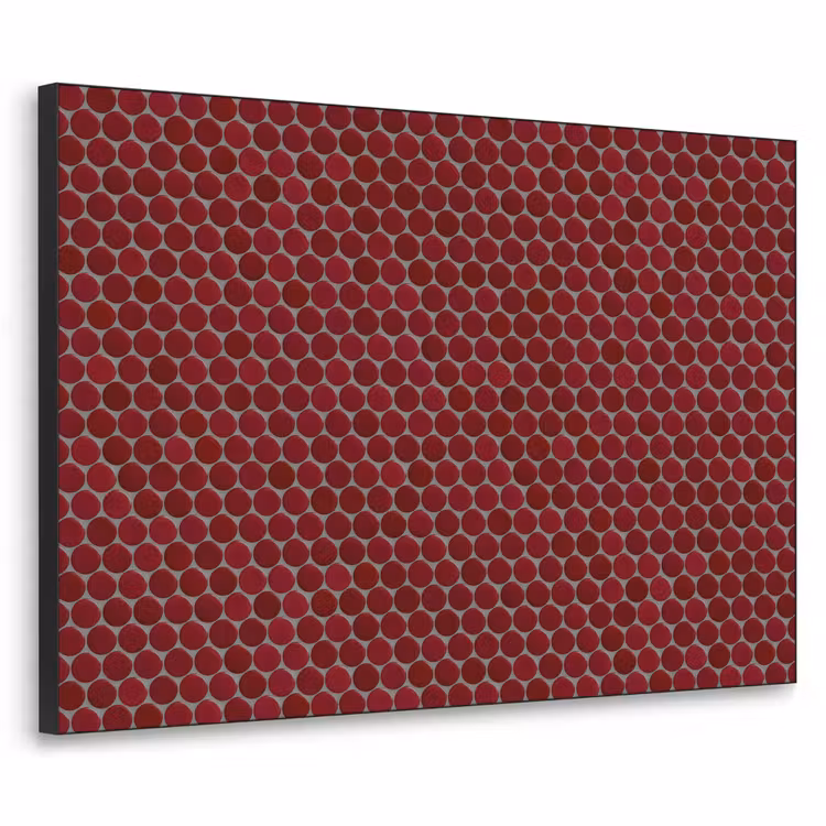 Penny - Mozaïek - Rond - Rood Textielframe zwart klein 947 -3d