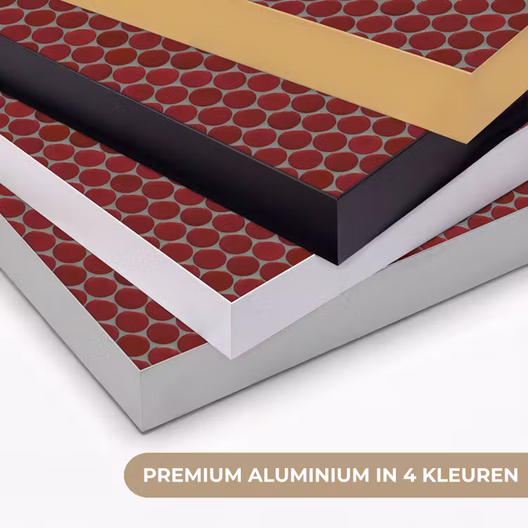 Penny - Mozaïek - Rond - Rood Textielframe zwart klein 947 -USP_kleurenNL