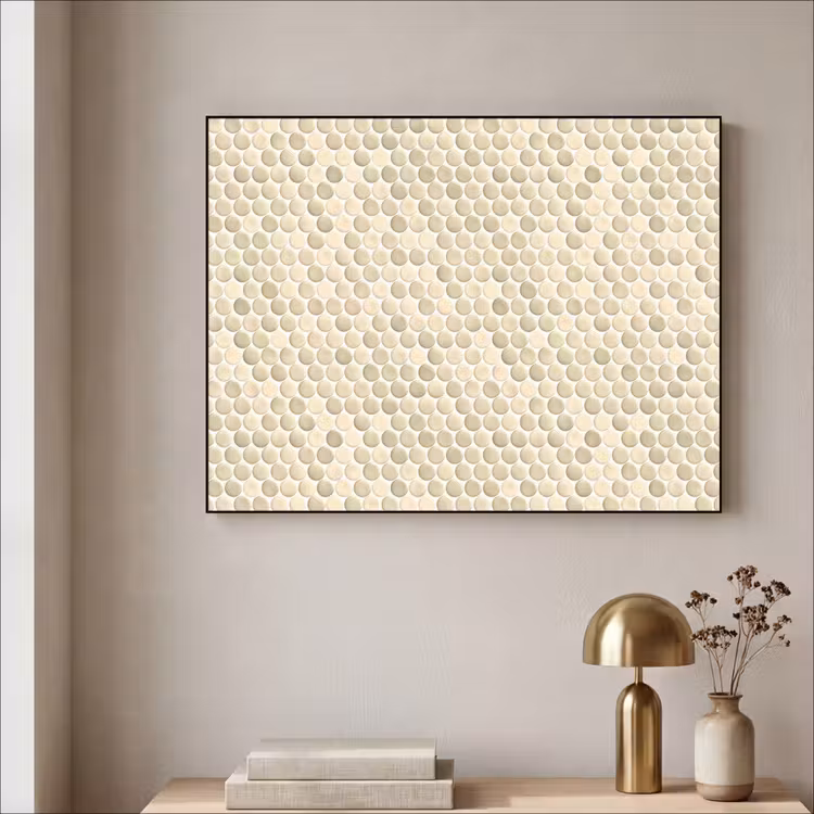 Penny - Mozaïek - Zand Textielframe zwart klein 947 -sfeer2