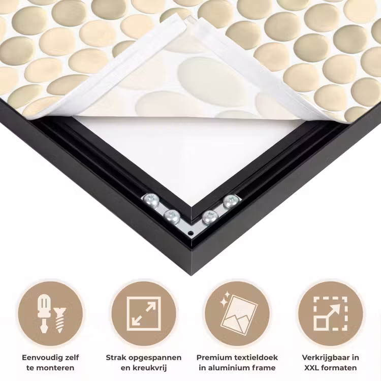 Penny - Mozaïek - Zand Textielframe zwart klein 947 -USP_feed_closeupNL