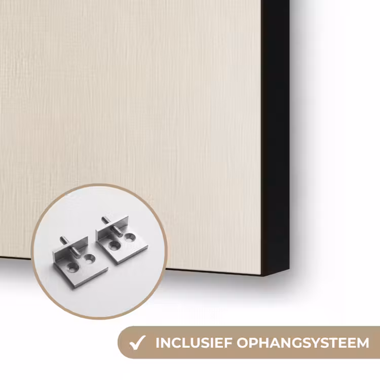 Penseelstreek - Zwart - Minimalistisch Textielframe zwart klein -USP_ophangsysteemNL